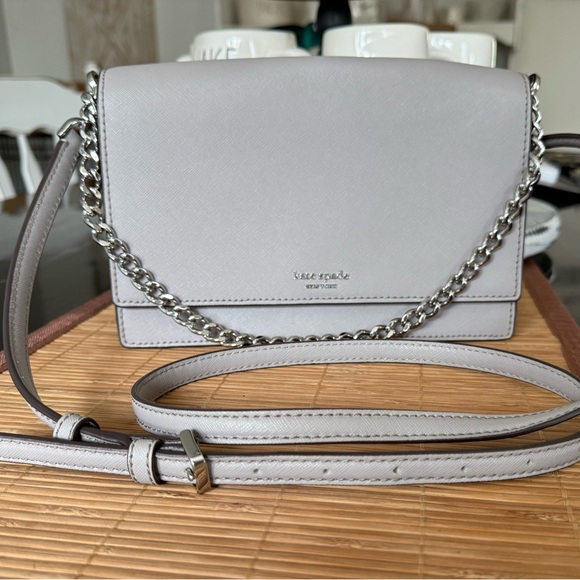 Kate Spade New York Cameron Convertible Crossbody bag Light Gray - Picture 1 of 5